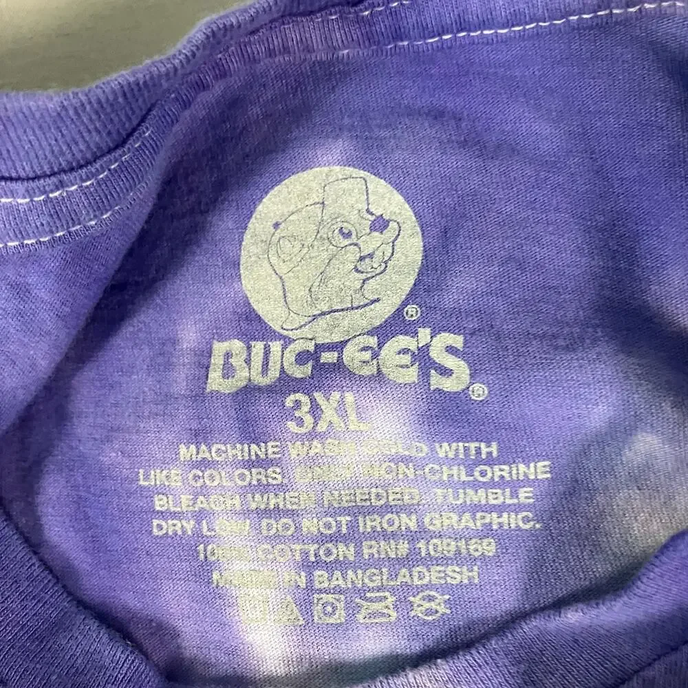 Buc-ee’s T-Shirt‎ Mens 3XL Tie-Dye Mardi Gras Peace Love Beaver Graphic Tee